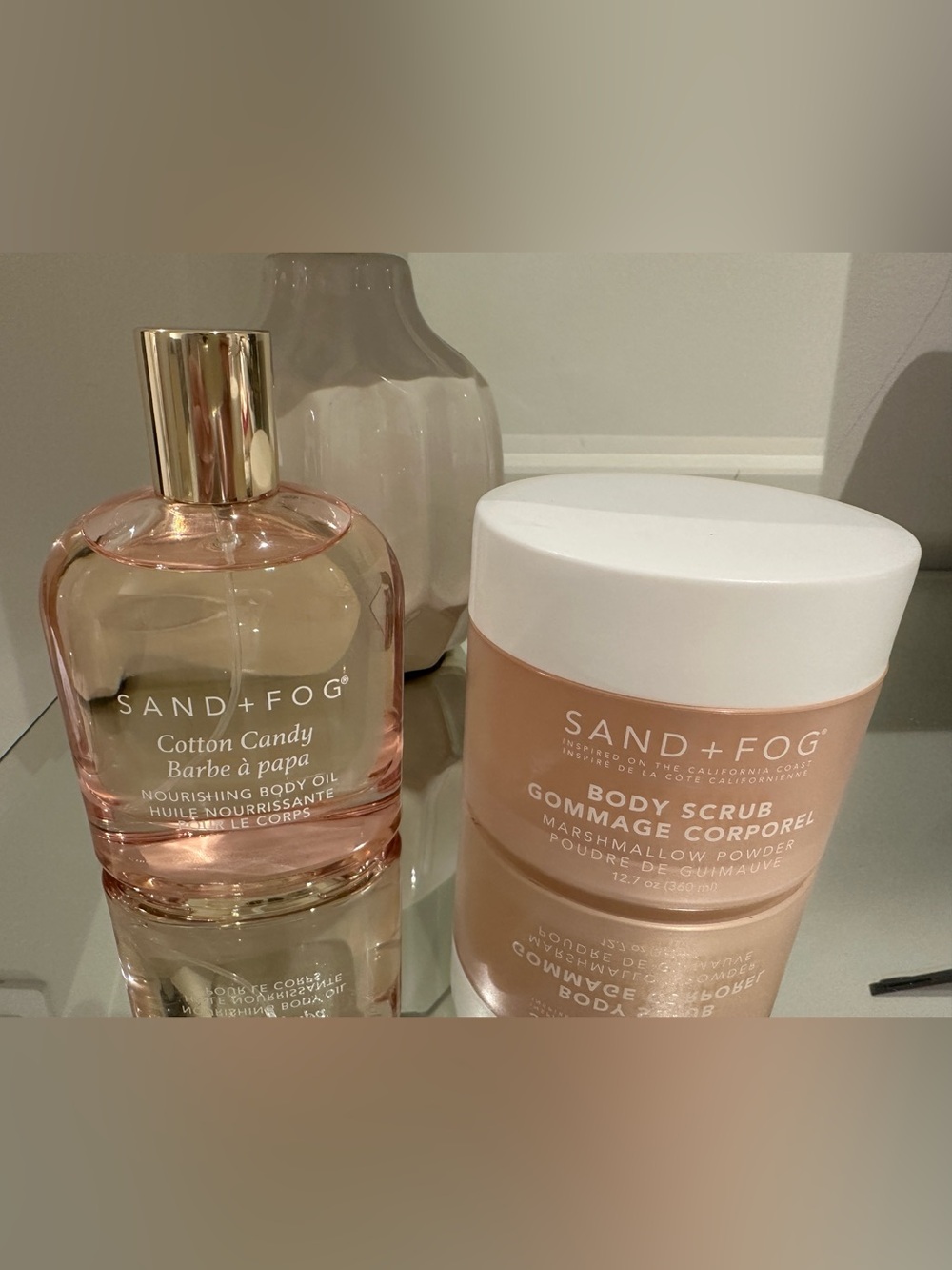 🎠🩰 Cotton Candy Body Oil & Marshmallow Powder Body Scrub 2 Pc Mini Bundle NWT